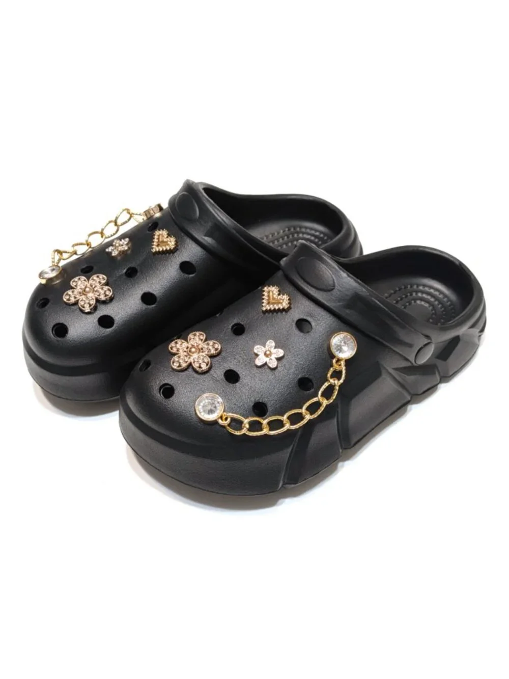 GIRL'S BLACK CLOGS - Accessories Included, Little & Big Kids' (C11-J4)